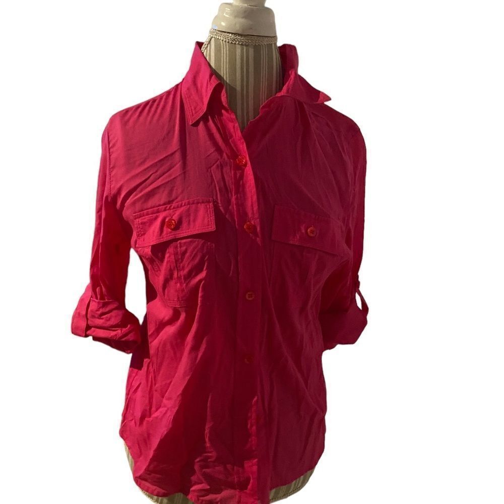 Erika size small bright pink cotton blouse new without tags